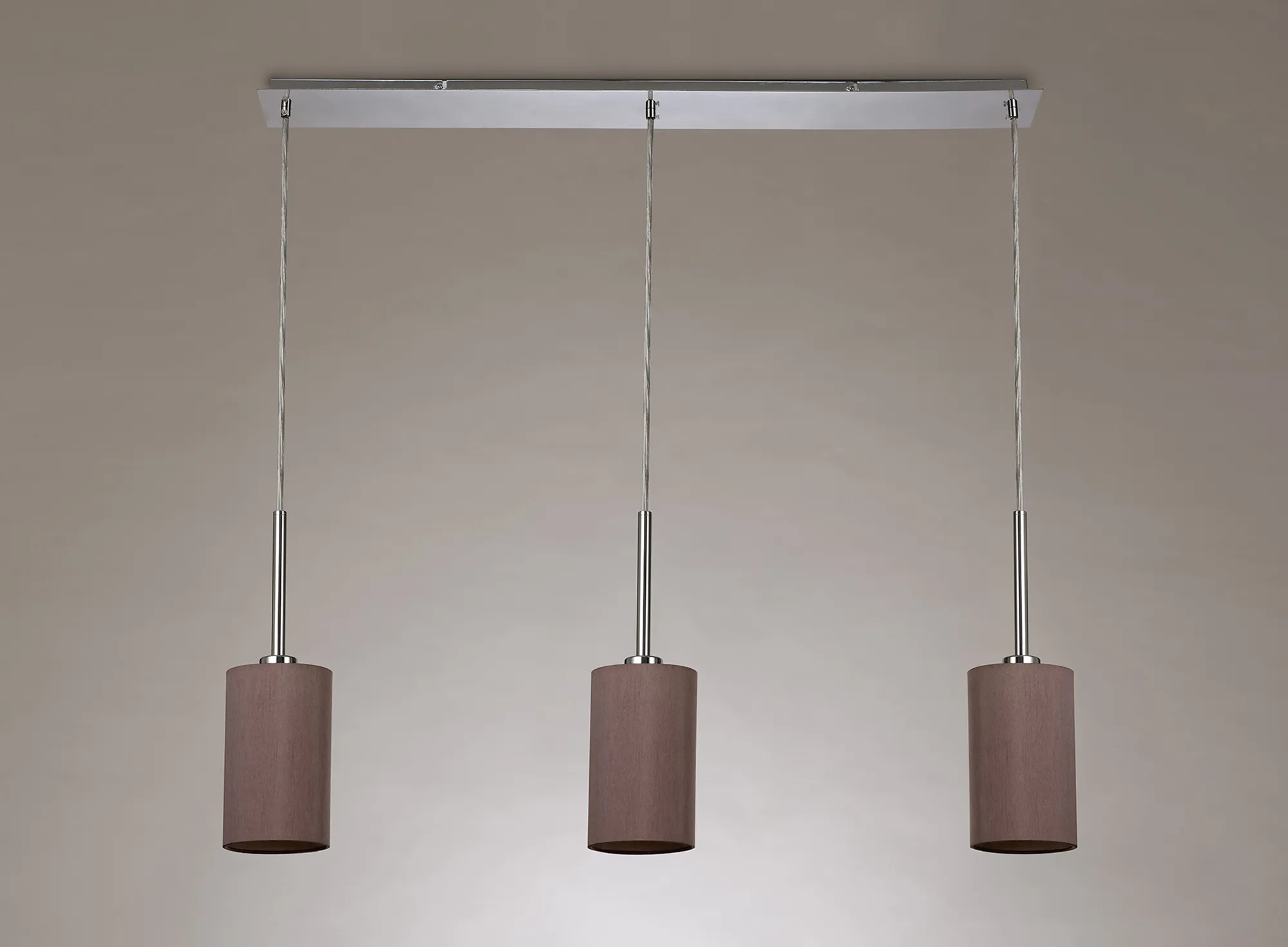 Baymont 12cm Shade 3 Light Pendant Polished Chrome; Taupe/Halo Gold DK0766  Deco Baymont CH TA